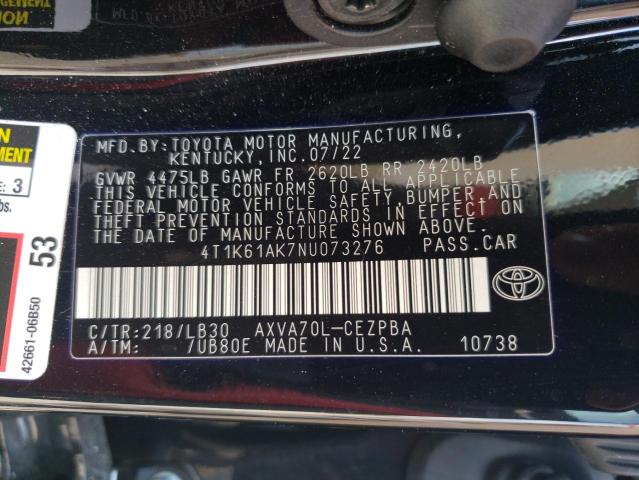 Photo 11 VIN: 4T1K61AK7NU073276 - TOYOTA CAMRY 