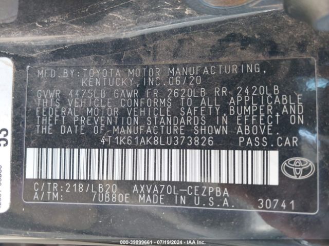 Photo 8 VIN: 4T1K61AK8LU373826 - TOYOTA CAMRY 