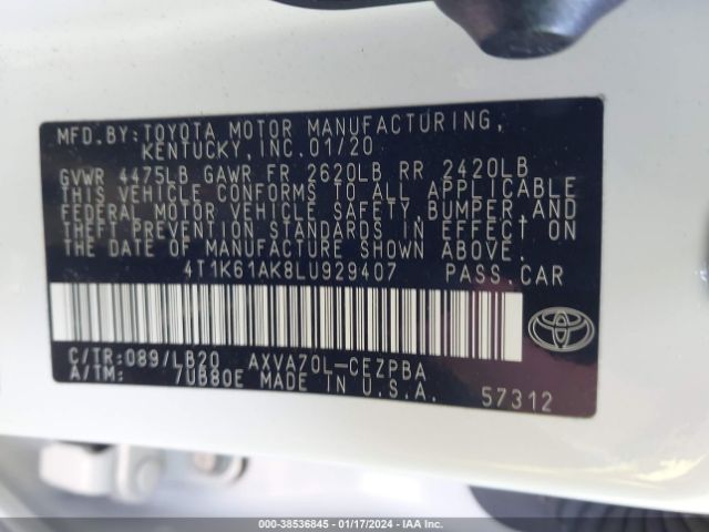 Photo 8 VIN: 4T1K61AK8LU929407 - TOYOTA CAMRY 