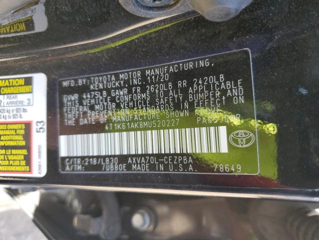 Photo 11 VIN: 4T1K61AK8MU520227 - TOYOTA CAMRY XSE 