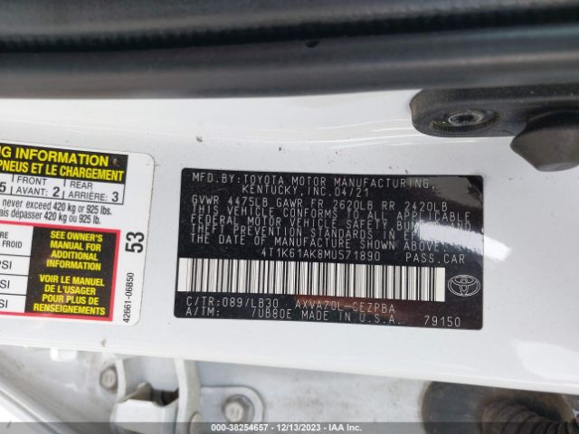 Photo 8 VIN: 4T1K61AK8MU571890 - TOYOTA CAMRY 