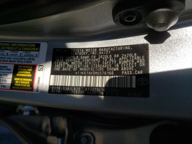 Photo 11 VIN: 4T1K61AK8MU576166 - TOYOTA CAMRY 