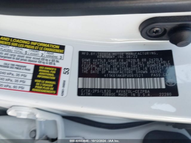 Photo 8 VIN: 4T1K61AK8PU081521 - TOYOTA CAMRY 