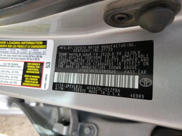 Photo 9 VIN: 4T1K61AK9LU380820 - TOYOTA CAMRY XSE 