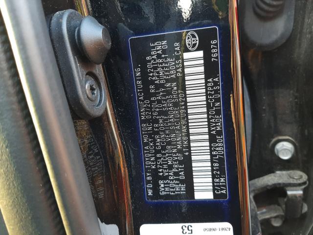 Photo 9 VIN: 4T1K61AK9LU944207 - TOYOTA CAMRY XSE 