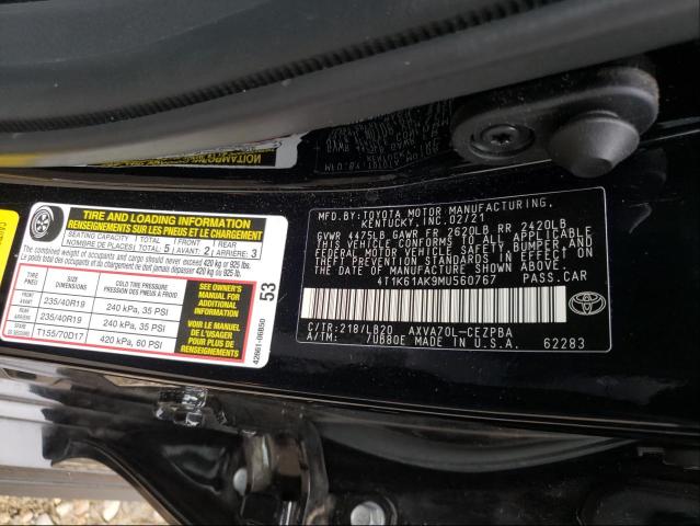 Photo 9 VIN: 4T1K61AK9MU560767 - TOYOTA CAMRY XSE 