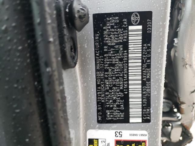 Photo 11 VIN: 4T1K61AK9NU019994 - TOYOTA CAMRY 