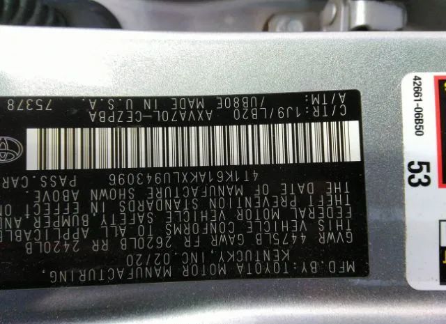 Photo 8 VIN: 4T1K61AKXLU943096 - TOYOTA CAMRY 