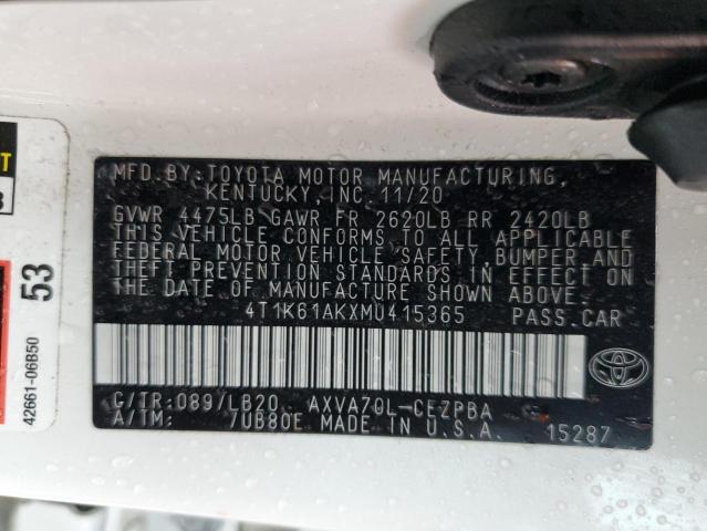 Photo 12 VIN: 4T1K61AKXMU415365 - TOYOTA CAMRY 