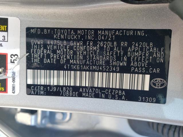 Photo 12 VIN: 4T1K61AKXMU452349 - TOYOTA CAMRY 