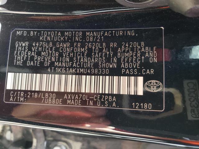 Photo 11 VIN: 4T1K61AKXMU498330 - TOYOTA CAMRY 