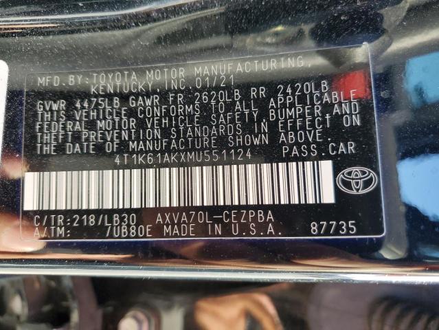 Photo 12 VIN: 4T1K61AKXMU551124 - TOYOTA CAMRY XSE 