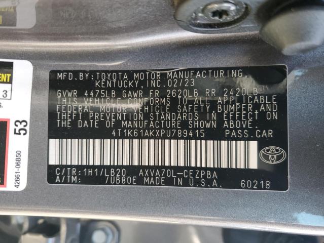 Photo 11 VIN: 4T1K61AKXPU789415 - TOYOTA CAMRY XSE 