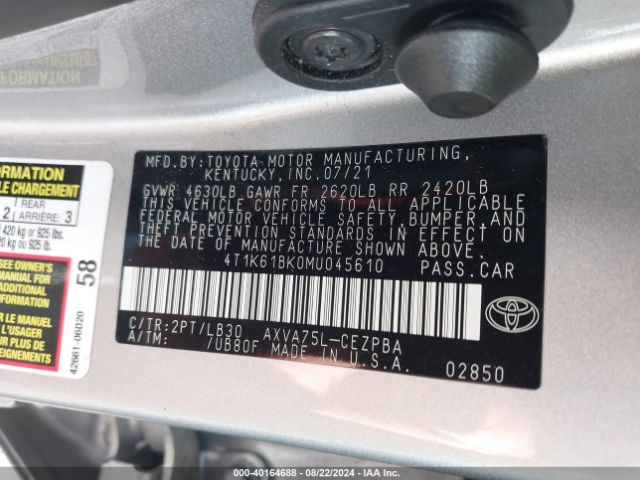 Photo 8 VIN: 4T1K61BK0MU045610 - TOYOTA CAMRY 