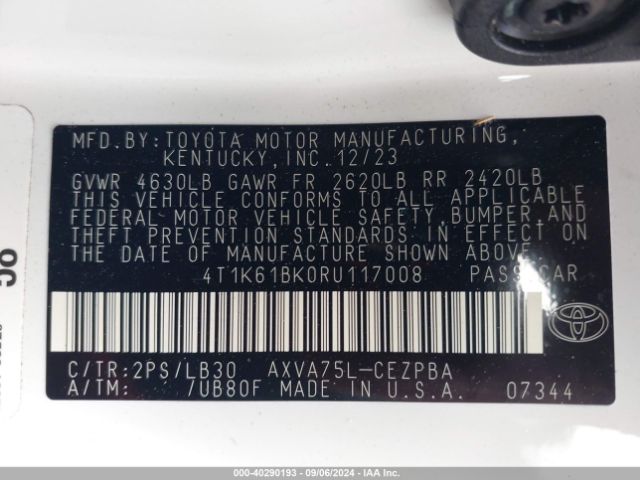 Photo 8 VIN: 4T1K61BK0RU117008 - TOYOTA CAMRY 