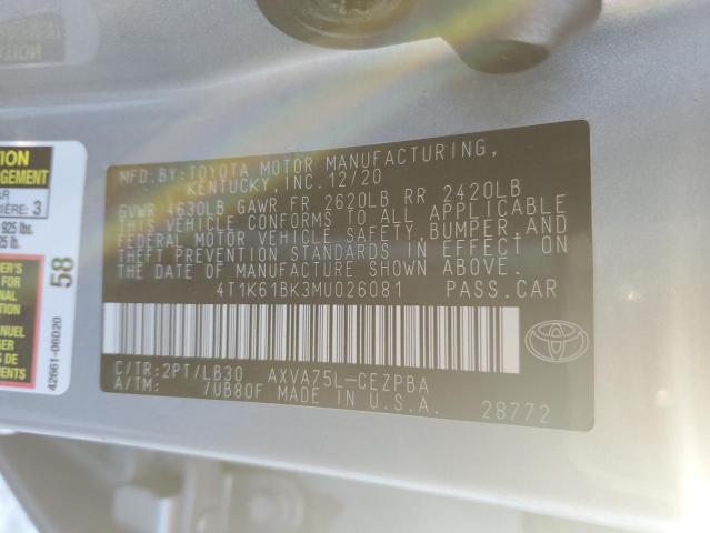 Photo 12 VIN: 4T1K61BK3MU026081 - TOYOTA CAMRY XSE 