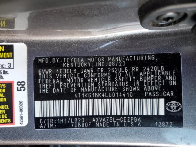 Photo 11 VIN: 4T1K61BK4LU014410 - TOYOTA CAMRY XSE 