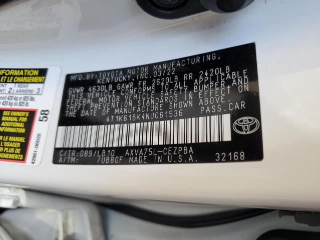 Photo 11 VIN: 4T1K61BK4NU061536 - TOYOTA CAMRY XSE 