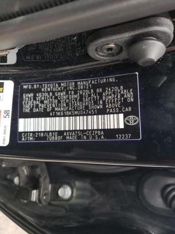 Photo 9 VIN: 4T1K61BK5MU047451 - TOYOTA CAMRY XSE 