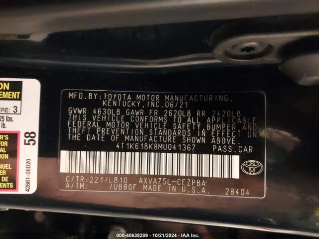 Photo 8 VIN: 4T1K61BK8MU041367 - TOYOTA CAMRY 