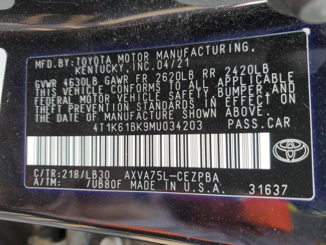 Photo 12 VIN: 4T1K61BK9MU034203 - TOYOTA CAMRY 