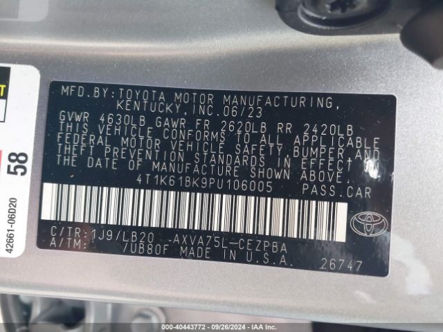 Photo 8 VIN: 4T1K61BK9PU106005 - TOYOTA CAMRY 