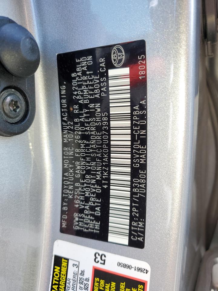 Photo 12 VIN: 4T1KZ1AK0PU073985 - TOYOTA CAMRY 