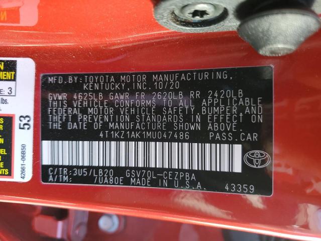 Photo 12 VIN: 4T1KZ1AK1MU047486 - TOYOTA CAMRY TRD 