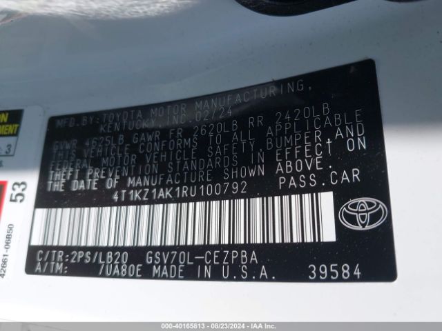 Photo 8 VIN: 4T1KZ1AK1RU100792 - TOYOTA CAMRY 