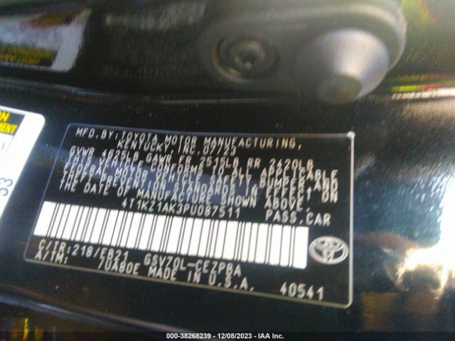 Photo 8 VIN: 4T1KZ1AK3PU087511 - TOYOTA CAMRY 