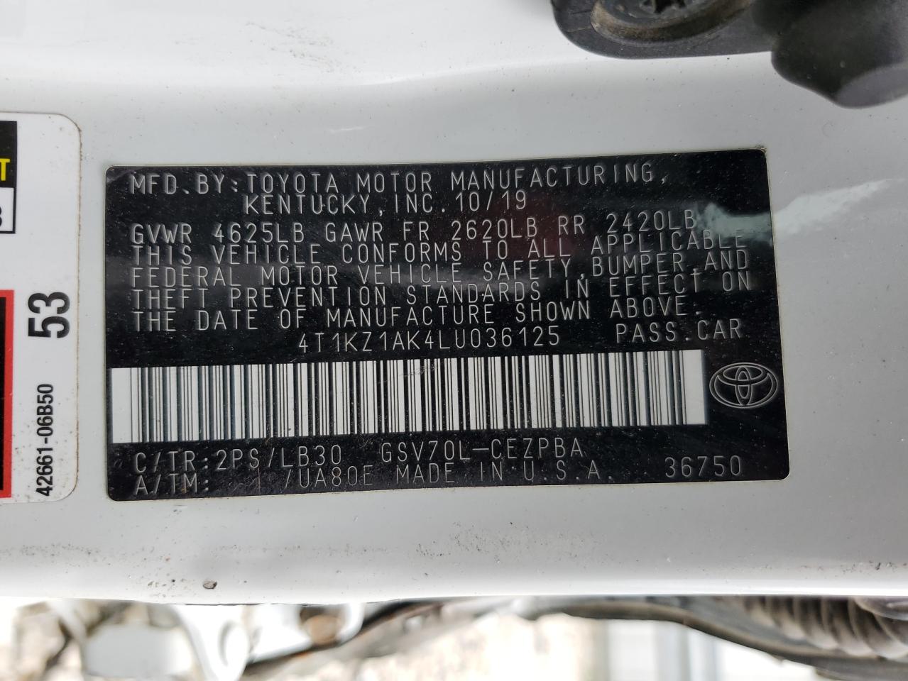 Photo 11 VIN: 4T1KZ1AK4LU036125 - TOYOTA CAMRY 