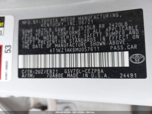 Photo 8 VIN: 4T1KZ1AK6MU057611 - TOYOTA CAMRY 