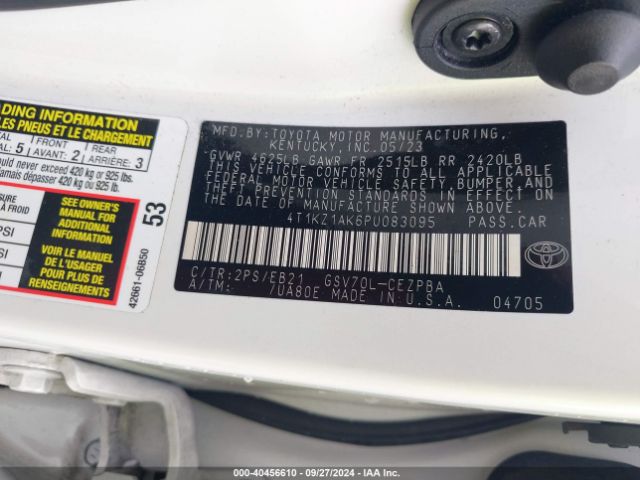 Photo 8 VIN: 4T1KZ1AK6PU083095 - TOYOTA CAMRY 