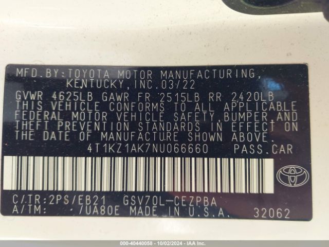 Photo 8 VIN: 4T1KZ1AK7NU066660 - TOYOTA CAMRY 