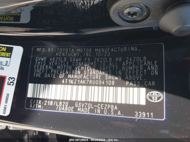 Photo 8 VIN: 4T1KZ1AK7RU094108 - TOYOTA CAMRY 