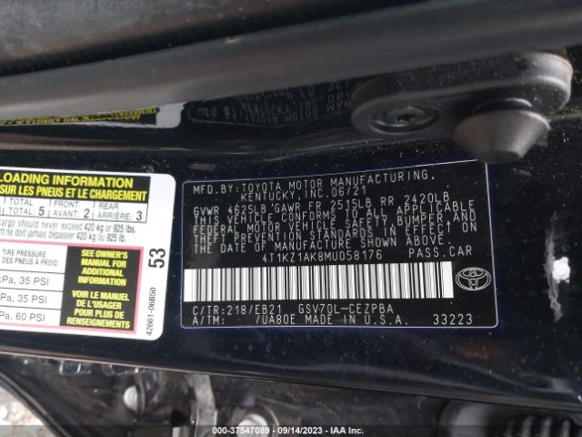 Photo 8 VIN: 4T1KZ1AK8MU058176 - TOYOTA CAMRY 