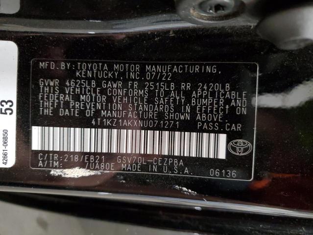 Photo 12 VIN: 4T1KZ1AKXNU071271 - TOYOTA CAMRY TRD 