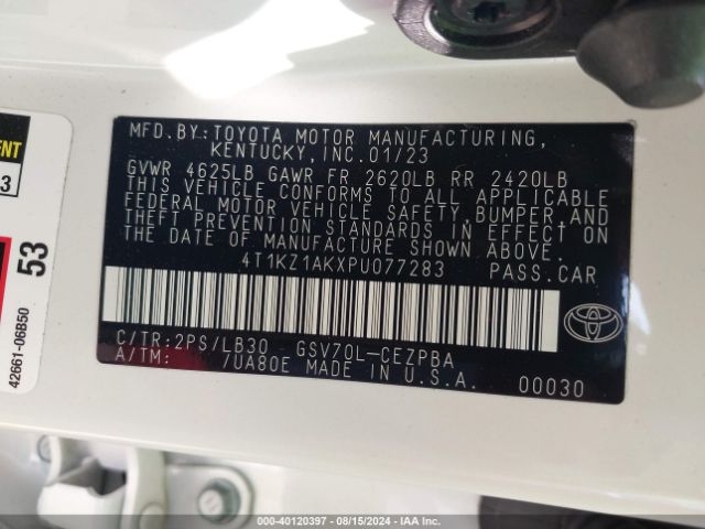 Photo 8 VIN: 4T1KZ1AKXPU077283 - TOYOTA CAMRY 