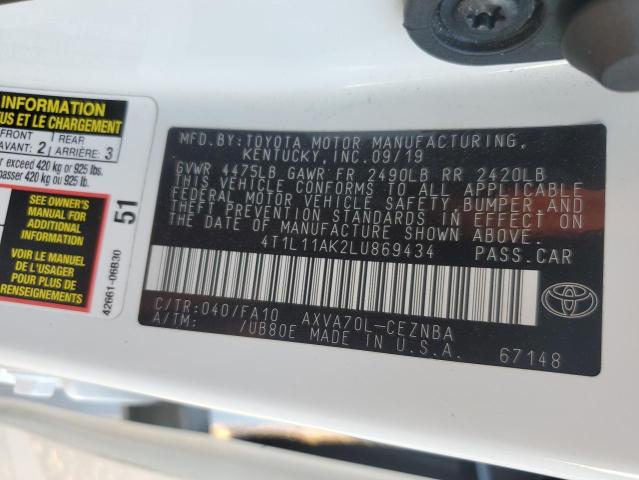 Photo 11 VIN: 4T1L11AK2LU869434 - TOYOTA CAMRY LE 