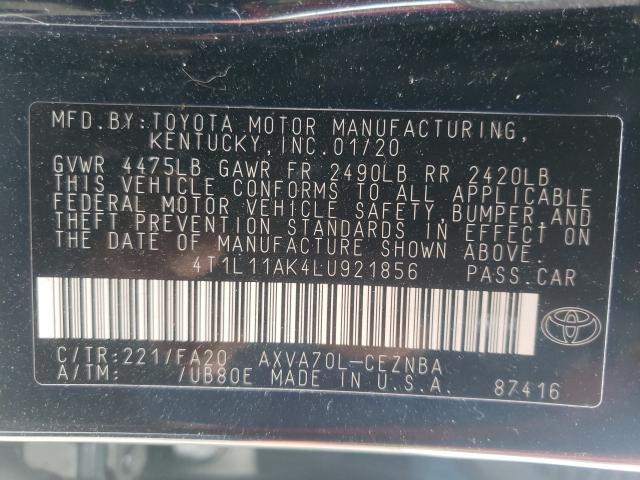 Photo 9 VIN: 4T1L11AK4LU921856 - TOYOTA CAMRY LE 