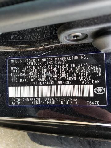 Photo 9 VIN: 4T1L11AK6LU999393 - TOYOTA CAMRY LE 