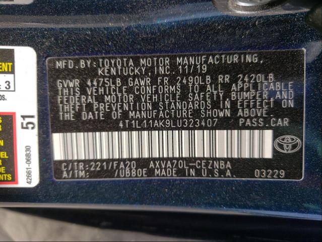 Photo 9 VIN: 4T1L11AK9LU323407 - TOYOTA CAMRY LE 