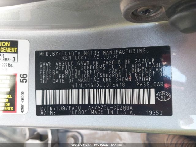 Photo 8 VIN: 4T1L11BKXLU015418 - TOYOTA CAMRY 