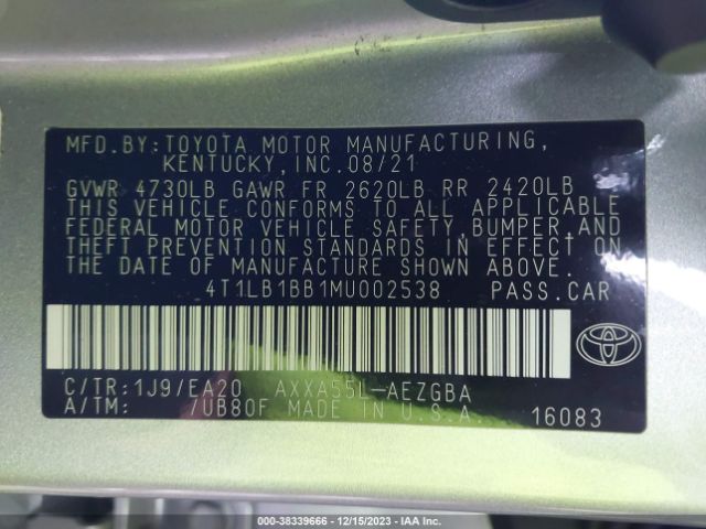 Photo 8 VIN: 4T1LB1BB1MU002538 - TOYOTA AVALON 