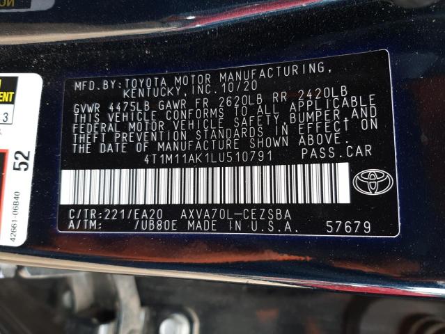 Photo 11 VIN: 4T1M11AK1LU510791 - TOYOTA CAMRY SE 