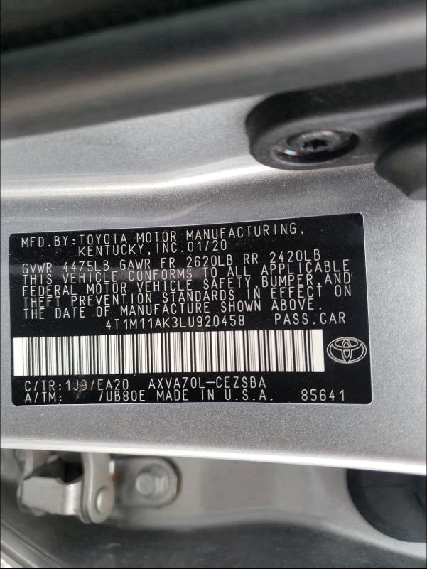 Photo 9 VIN: 4T1M11AK3LU920458 - TOYOTA CAMRY SE 