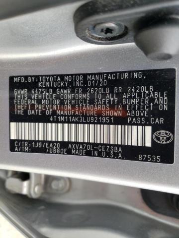 Photo 12 VIN: 4T1M11AK3LU921951 - TOYOTA CAMRY SE 