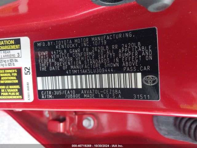 Photo 8 VIN: 4T1M11AK5LU309444 - TOYOTA CAMRY 