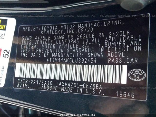 Photo 8 VIN: 4T1M11AK5LU392454 - TOYOTA CAMRY 