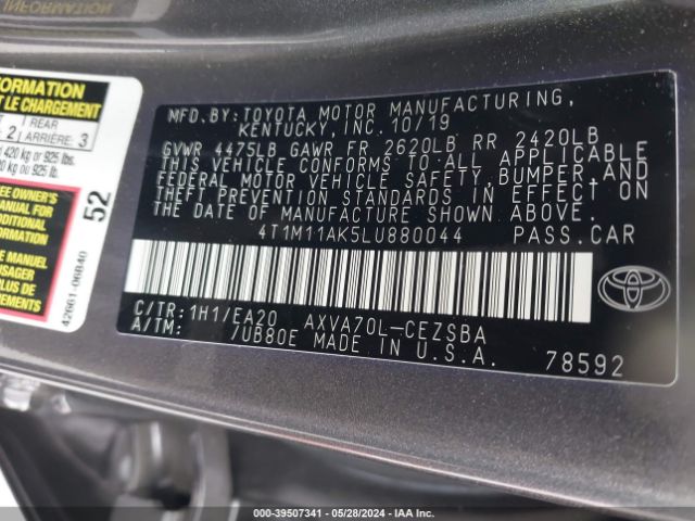 Photo 8 VIN: 4T1M11AK5LU880044 - TOYOTA CAMRY 